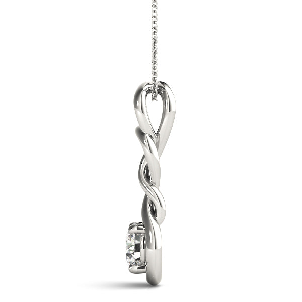1 CT Round Diamond Pendant Necklace