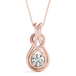 Rose Gold 1/10 ct Diamond Love Knot Pendant