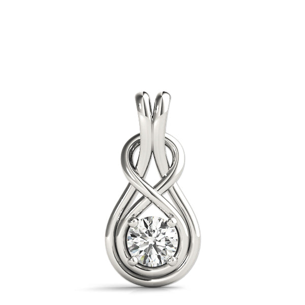 White Gold 1/10 ct Diamond Love Knot Pendant