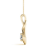 14K Yellow Gold Diamond Love Knot Pendant