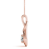Rose Gold 1/10 ct Diamond Love Knot Pendant