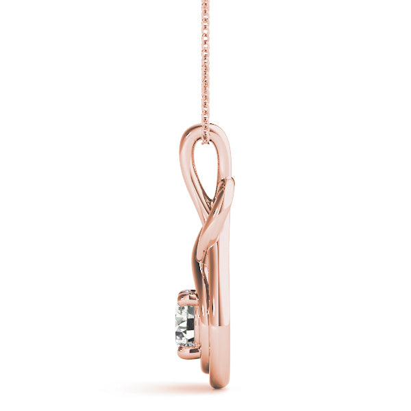 Rose Gold 1/10 ct Diamond Love Knot Pendant