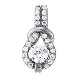 Multi-Diamond Round Love Knot Pendant