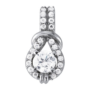 Multi-Diamond Round Love Knot Pendant