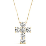 14K Yellow Gold Diamond Cross Pendant