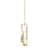 14K Yellow Gold Round Diamond Solitaire Pendant