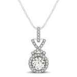 Round Diamond Halo Pendant