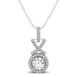Round Diamond Halo Pendant