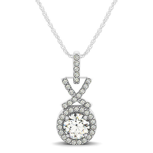 Round Diamond Halo Pendant