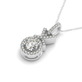 Round Diamond Halo Pendant