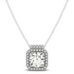 Round Diamond Halo Pendant