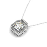 Round Diamond Halo Pendant