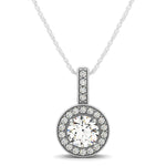 Round Diamond Halo Pendant