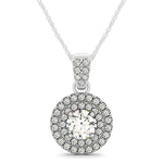 Round Diamond Halo Pendant