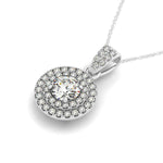 Round Diamond Halo Pendant