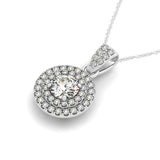 Round Diamond Halo Pendant
