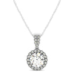 Round Diamond Halo Pendant