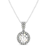 Round Diamond Halo Pendant