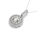 Round Diamond Halo Pendant