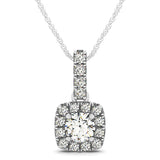 Round Diamond Halo Pendant