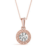 1ct Diamond Pendant in 14K Rose Gold Solitaire