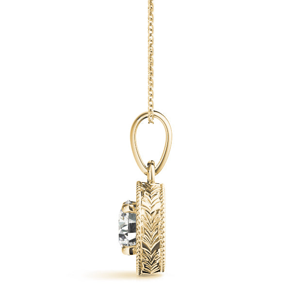 14K Yellow Gold Diamond Solitaire Pendant - 1 Carat