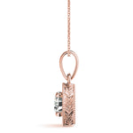 1ct Diamond Pendant in 14K Rose Gold Solitaire