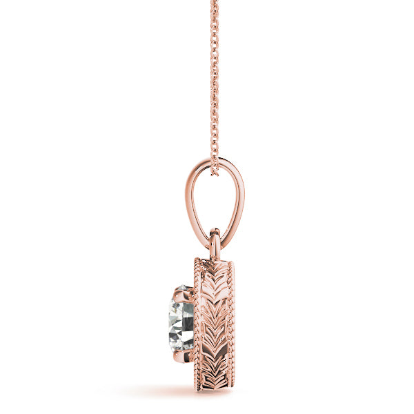 1ct Diamond Pendant in 14K Rose Gold Solitaire