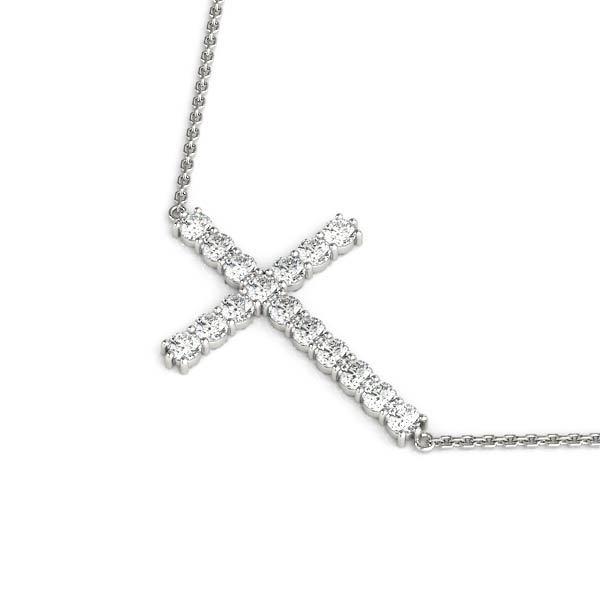 Multi-Diamond Religious Cross Pendant