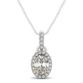 14K Gold Round Diamond Halo Pendant