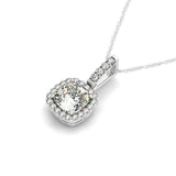 Multi-Diamond Round Halo Pendant