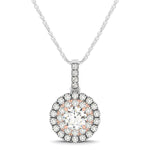 Round Diamond Halo Pendant