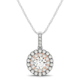 Round Diamond Halo Pendant
