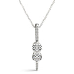Multi-Diamond Round Pendant in Fine Metal