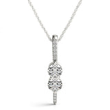 Multi-Diamond Round Pendant in Fine Metal