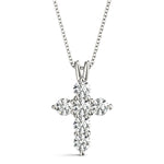 Multi-Diamond Cross Pendant Necklace