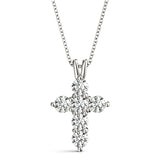 Multi-Diamond Cross Pendant Necklace