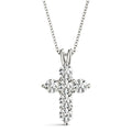 Multi-Diamond Cross Pendant Necklace