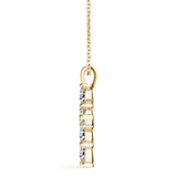 14K Yellow Gold Round Diamond Fashion Pendant