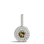 Round Diamond Halo Pendant Necklace