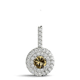 Round Diamond Halo Pendant Necklace