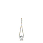 14K Yellow Gold Oval Diamond Halo Pendant