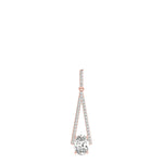 14K Rose Gold Oval Diamond Halo Pendant