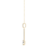 14K Yellow Gold Oval Diamond Halo Pendant