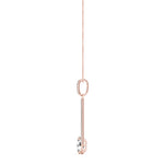 14K Rose Gold Oval Diamond Halo Pendant