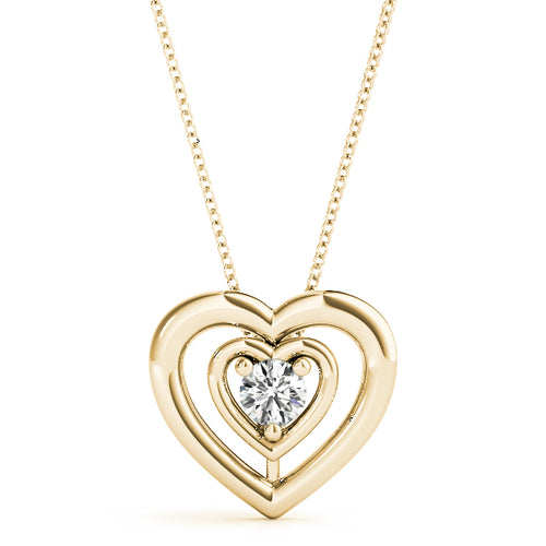 14K Yellow Gold 0.5 CT Diamond Solitaire Pendant