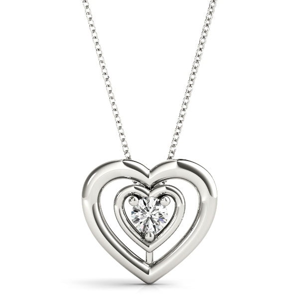 14K White Gold 1/2 ct Diamond Solitaire Pendant