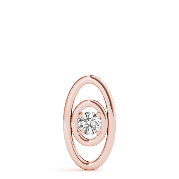 14K Rose Gold 0.1 CT Round Diamond Pendant