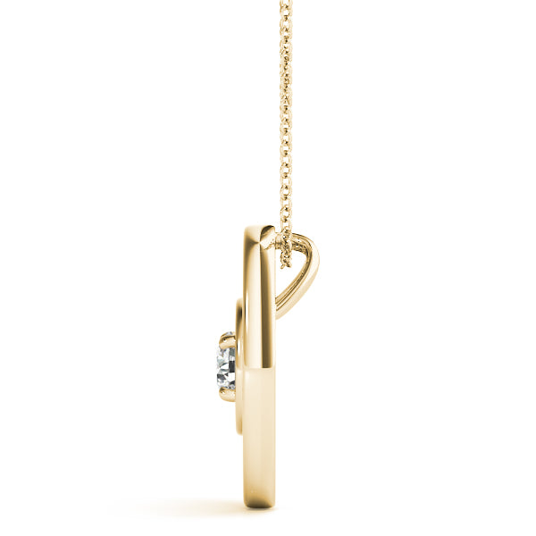 14K Yellow Gold 1/10 ct Diamond Solitaire Pendant