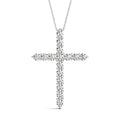 16-Diamond Cross Pendant Necklace